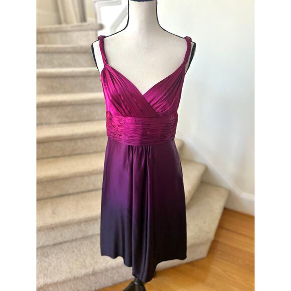 Ann Taylor Pink & Purple Ombre Silk Slip Dress - Picture 1 of 6
